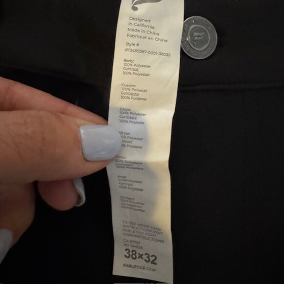 Fabletics Men's The Don 5-Pocket Pants Black Size 38x32 - Picture 6 of 6